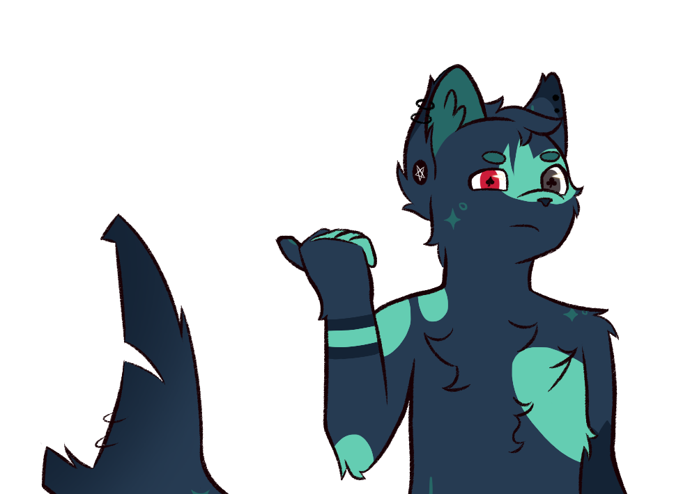 a furry character sternly pointing to the site disclaimer